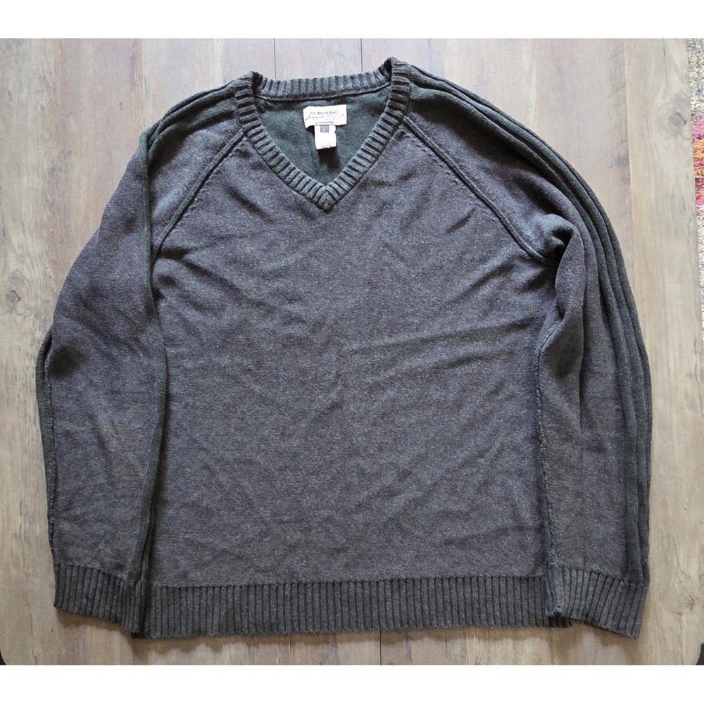 American Rag Cie Gray & Green V Neck Pullover Long Sleeve Sweater Men L